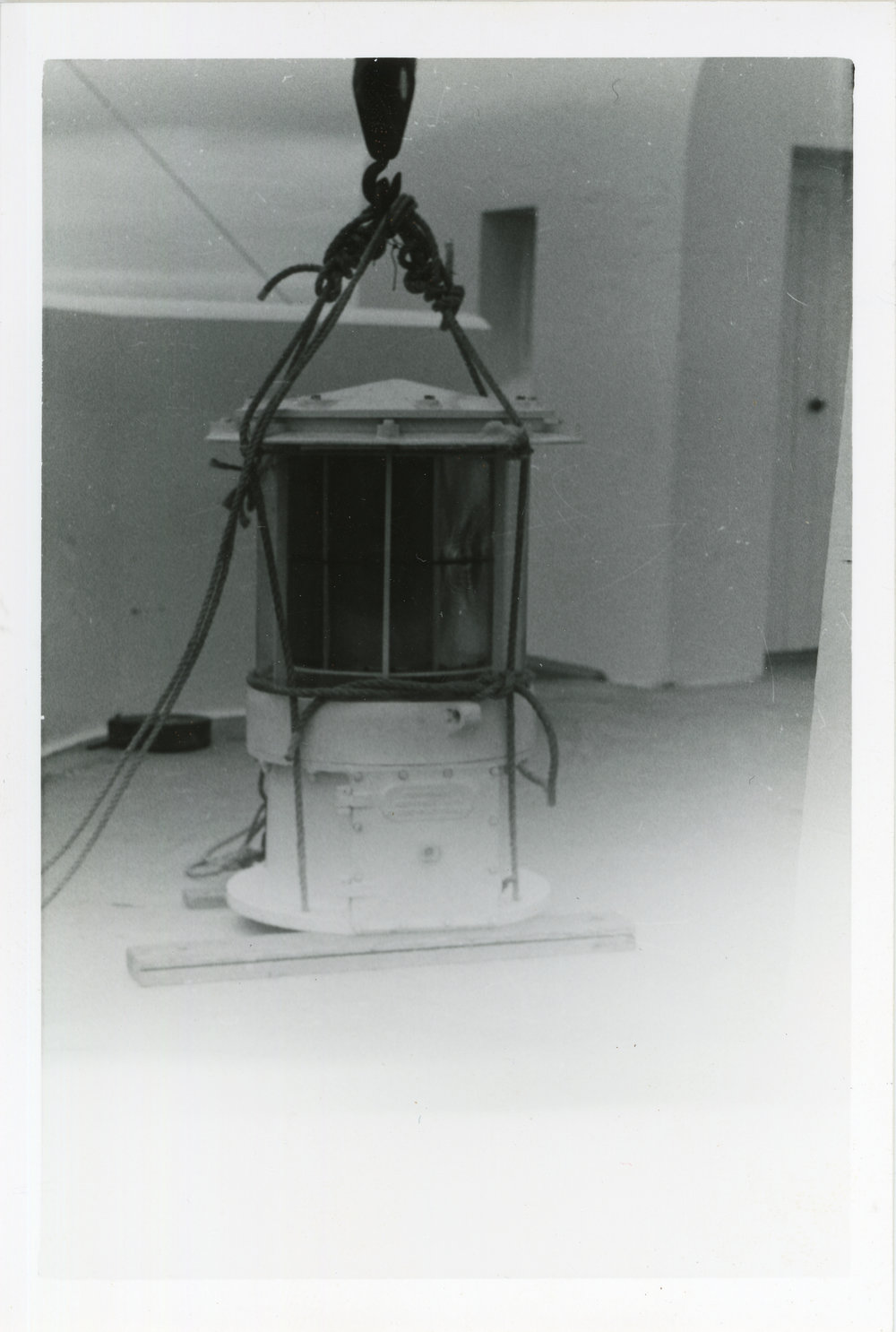 Part of the optic inside the Smoky Cape Lighthouse, 1977 