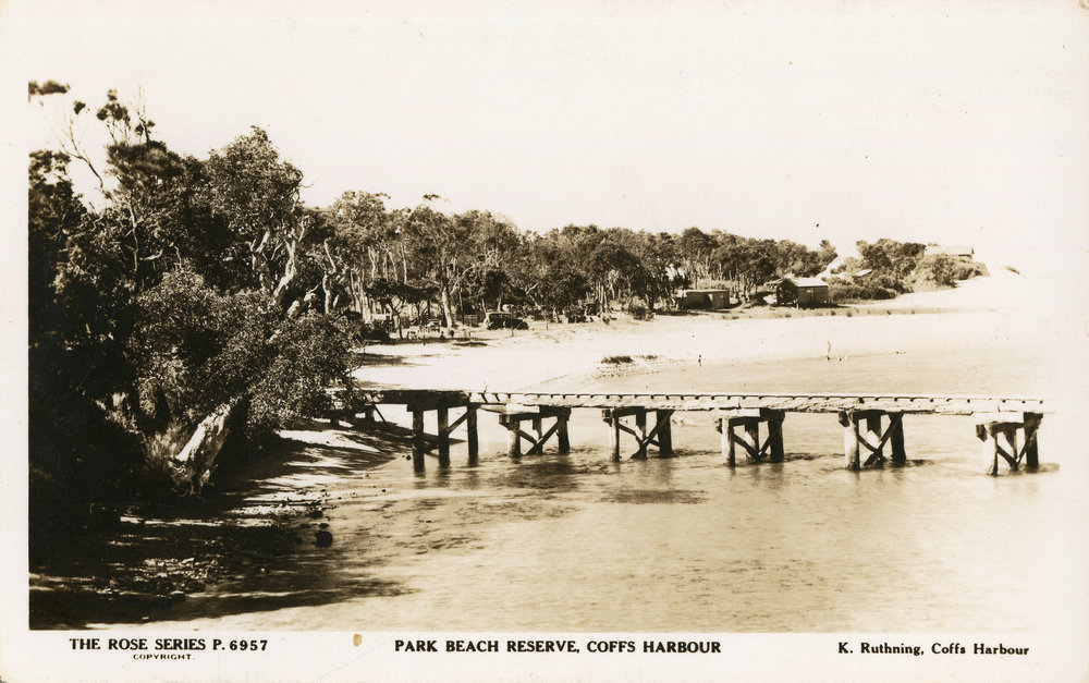 Timber tram line to Bruxner Park, c.1930