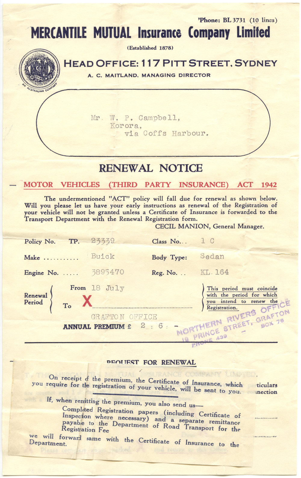 Policy Renewal Notice