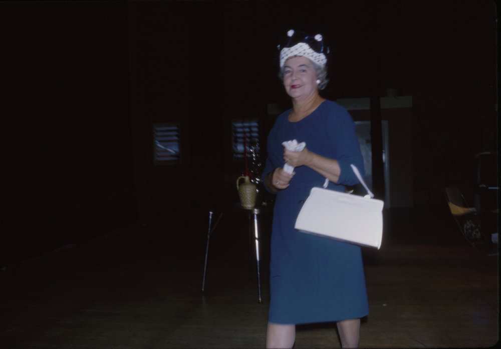 Claire Condon in a fashion parade, c. 1965