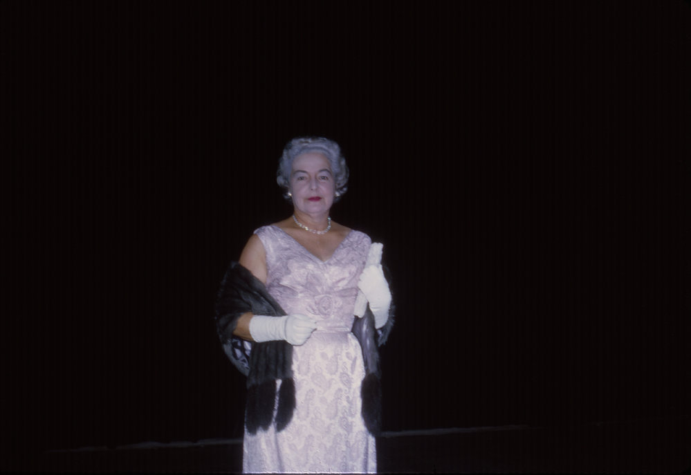 Claire Condon in a fashion parade, c. 1965