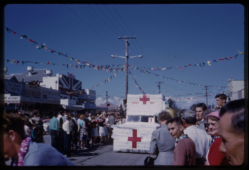 Red Cross Snack Bar float, High Street, c. 1960s