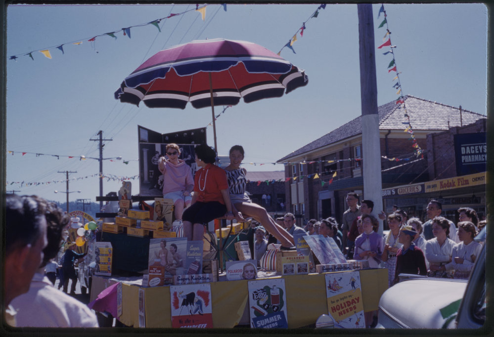 Camera-themed float, High Street, c. 1960s