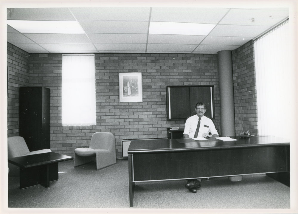 John Smith in the Shire President's office, 1985