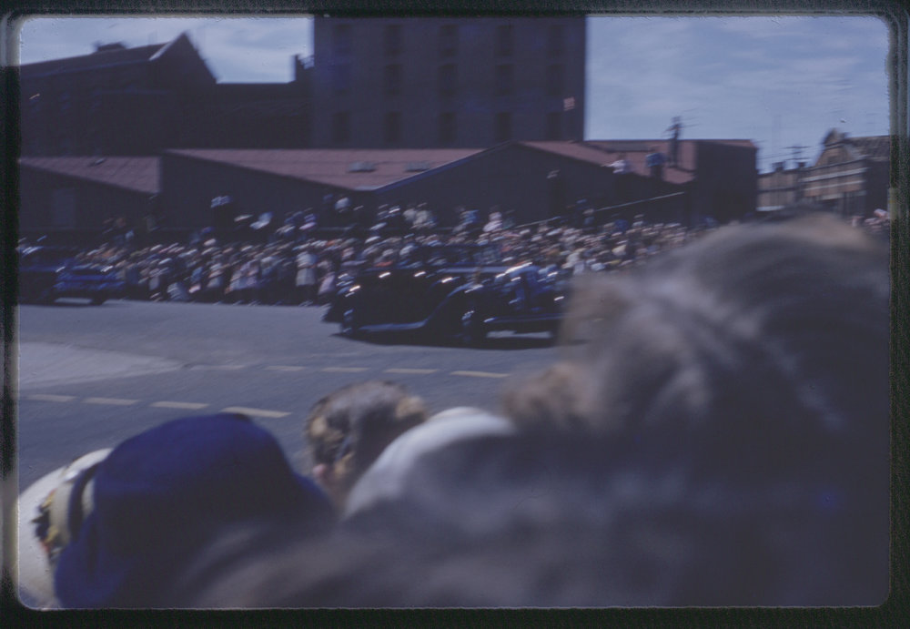 Car in parade, c. 1959