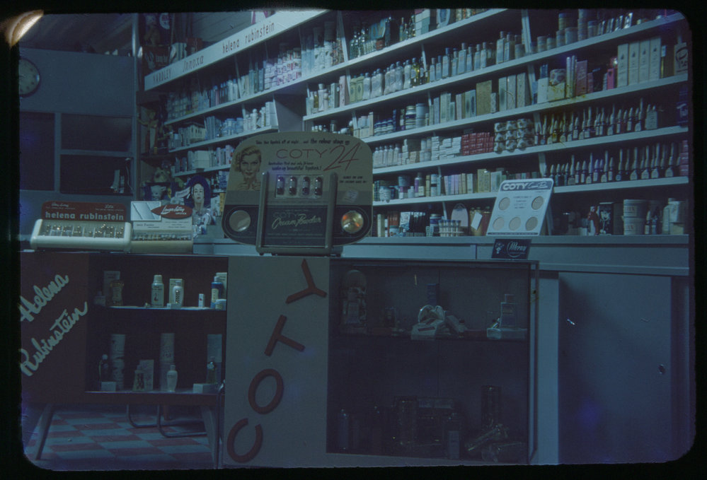 Forsyth's Pharmacy interior, c. 1960s