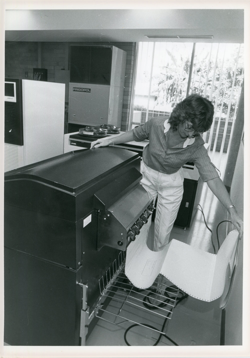 The Council's Computer Room with printer, 1985