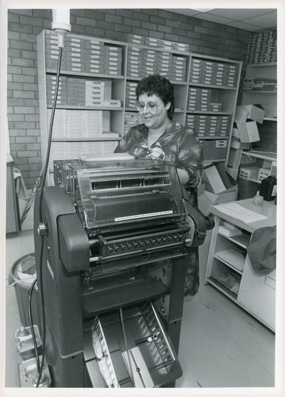 Printing room in the Council administration building, 1985