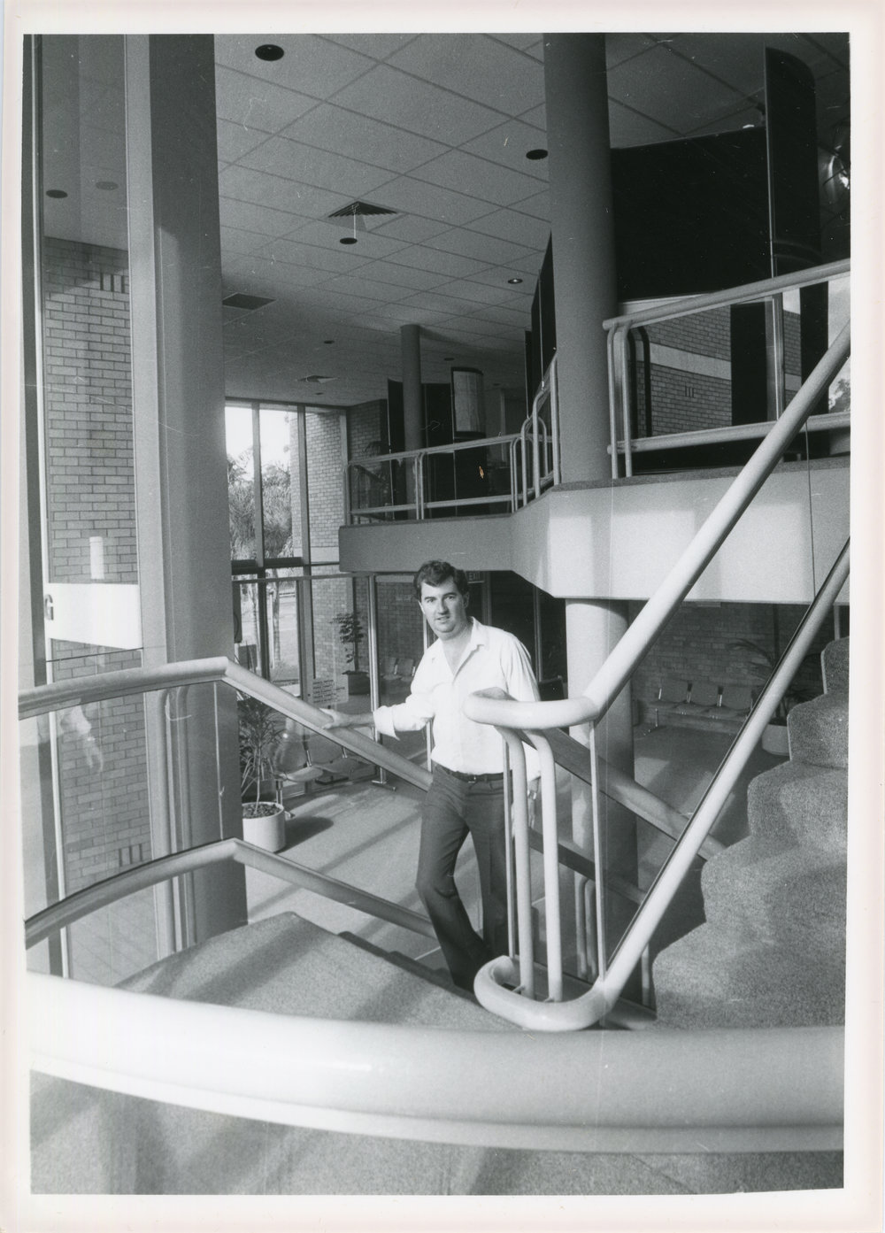 Stairs to the first floor in the Council administration building, 1985