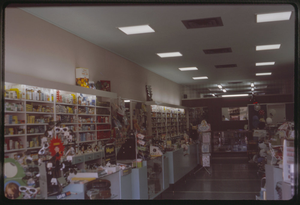 Interior of Forsyth's Pharmacy, c. 1964