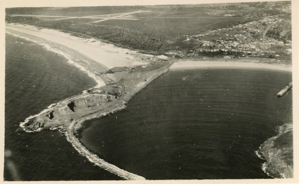 Aerial view of South Coffs Island and quarry