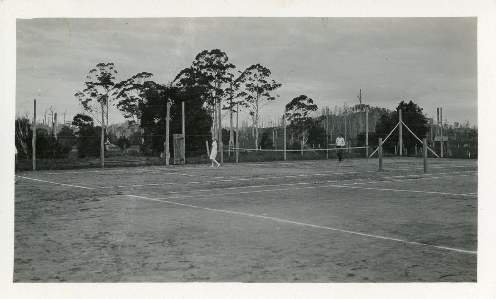 Tennis courts at Karangi, 1930