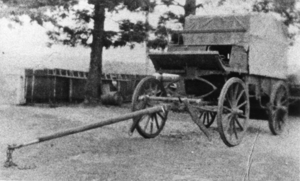 Cec Marsh's horse-drawn ambulance wagon
