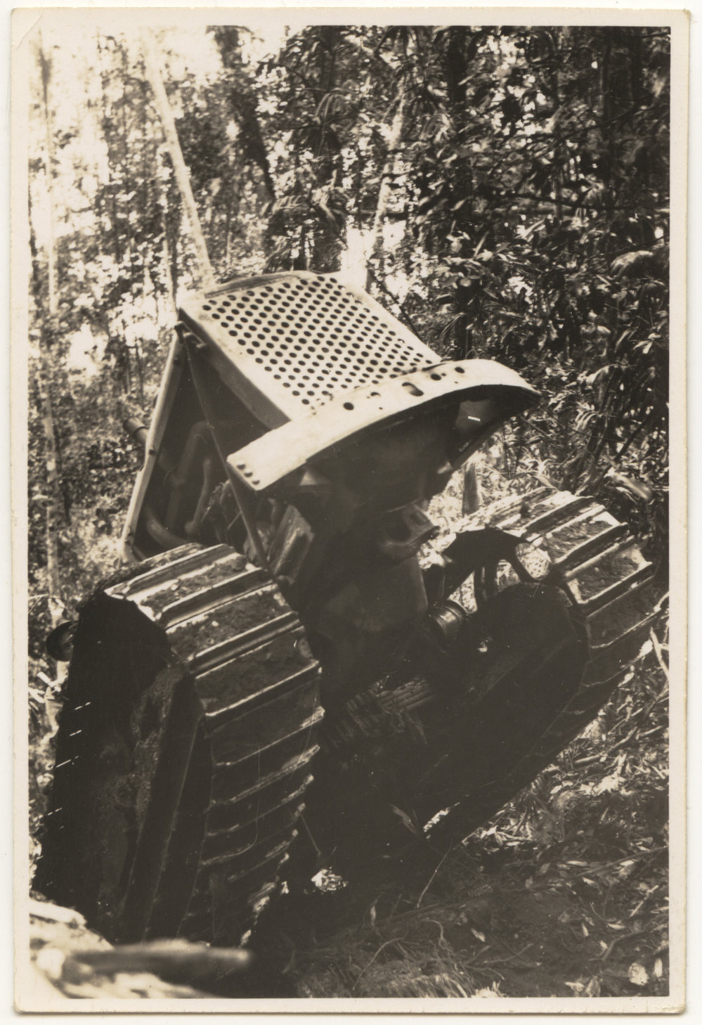 McCormick-Deering crawler tractor on steep incline, c. 1940s