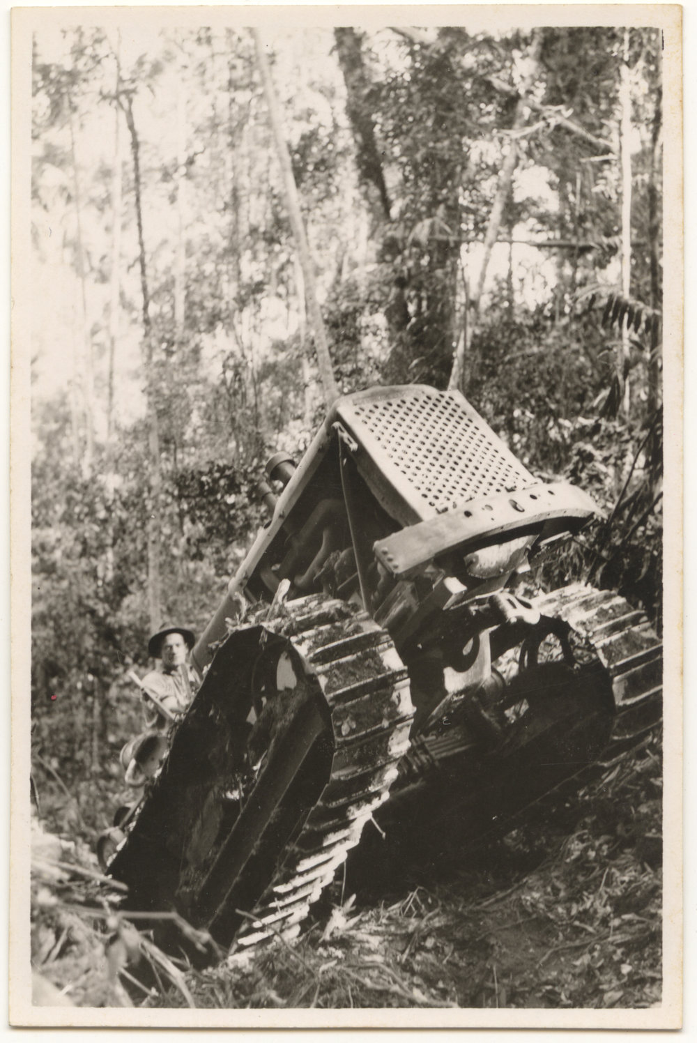 McCormick-Deering crawler tractor on steep incline, c. 1940s