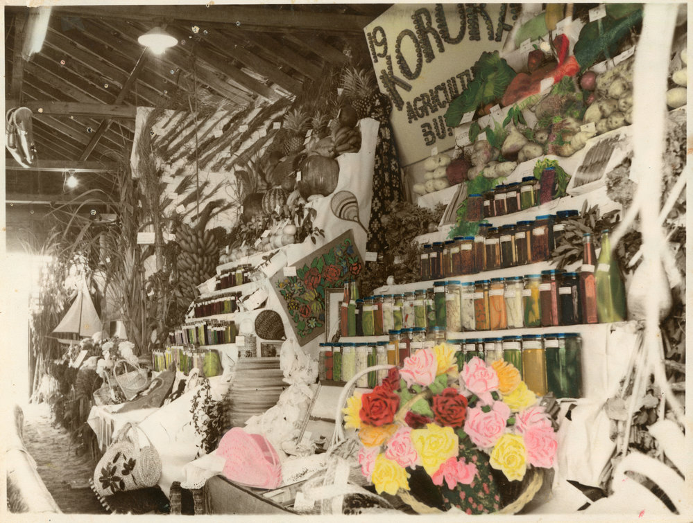 Agricultural show produce and floral display, 1951