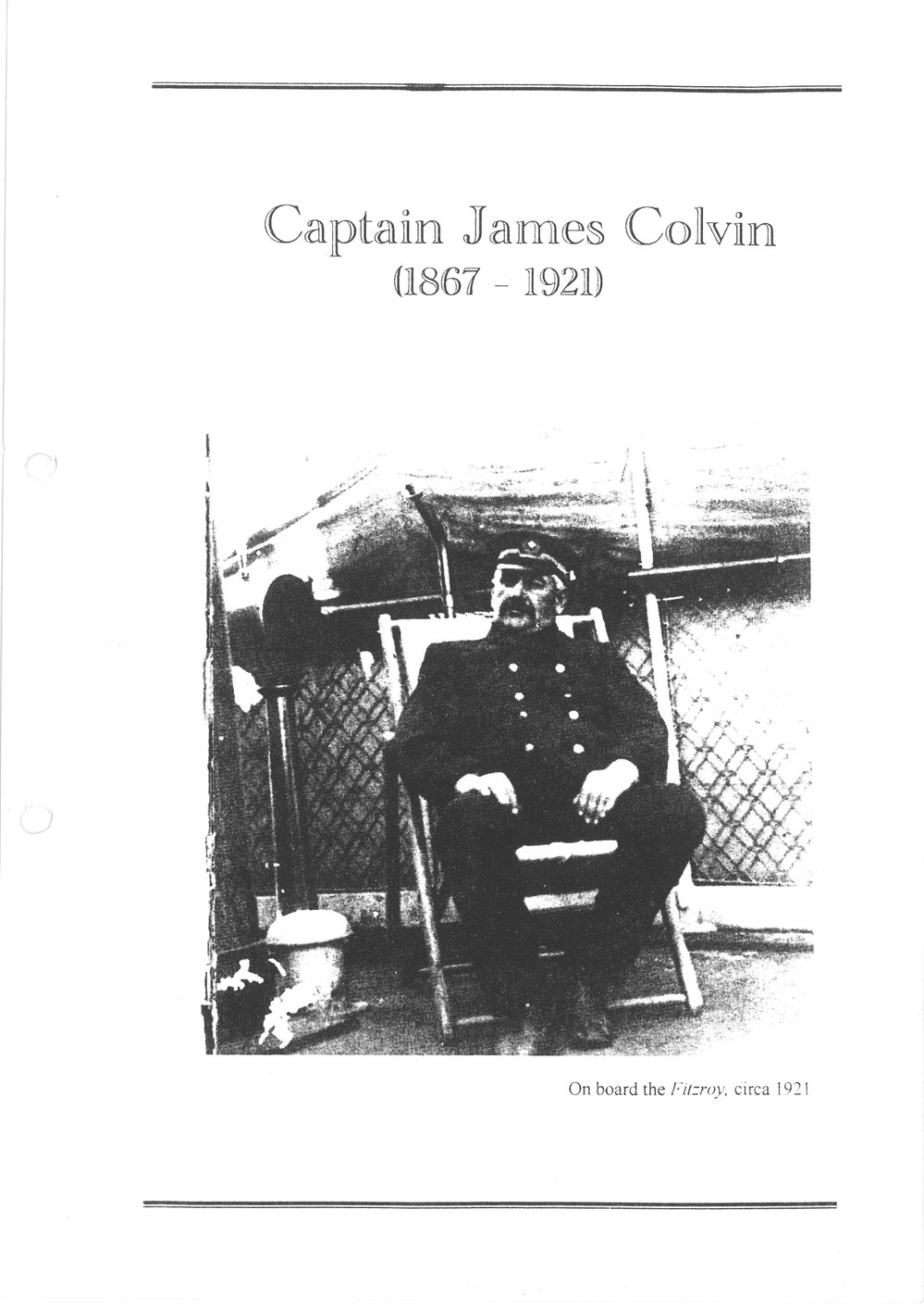 Captain James Colvin 1867 - 1921