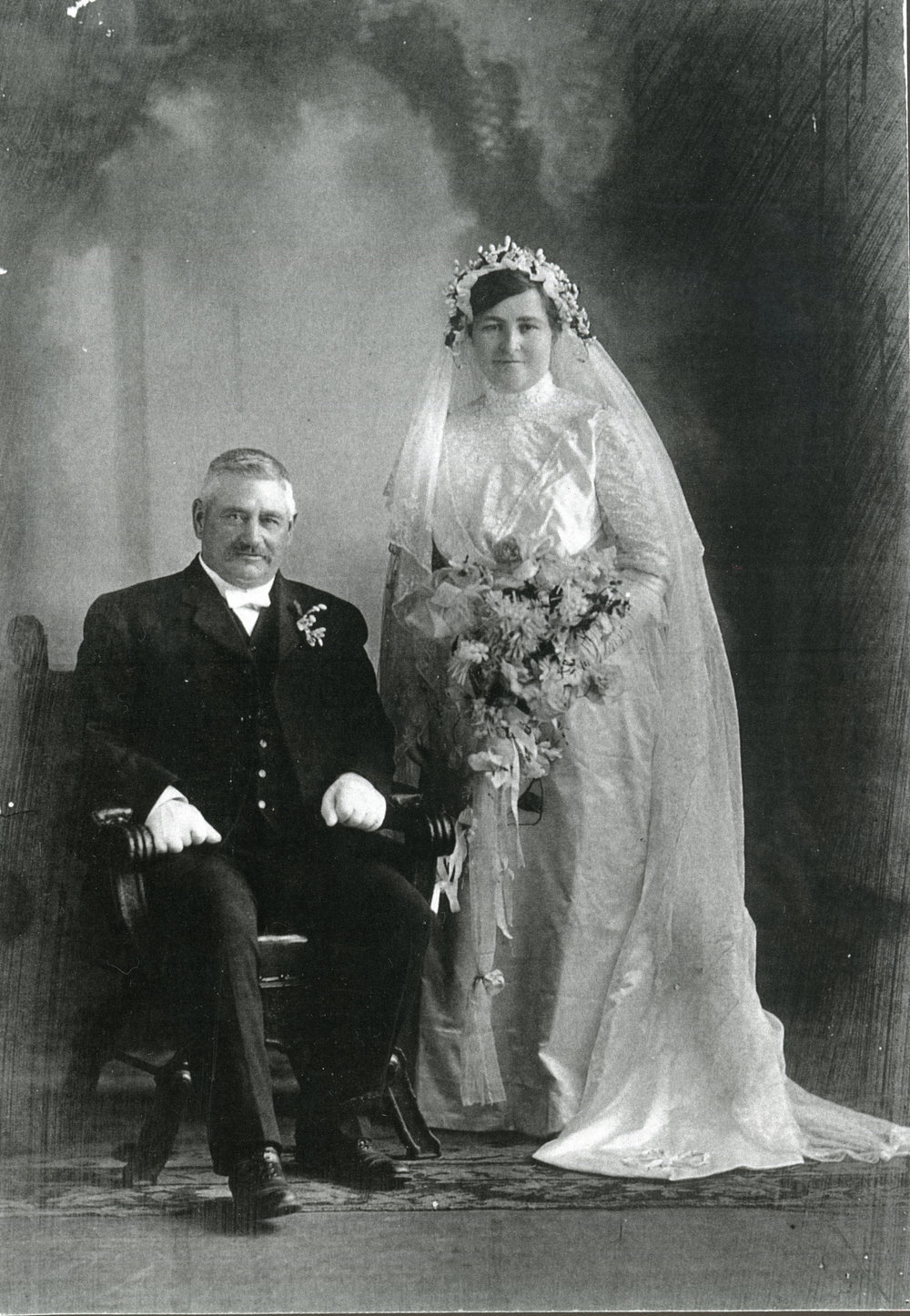 Wedding of Captain James Colvin and Frances Cox, August 1914