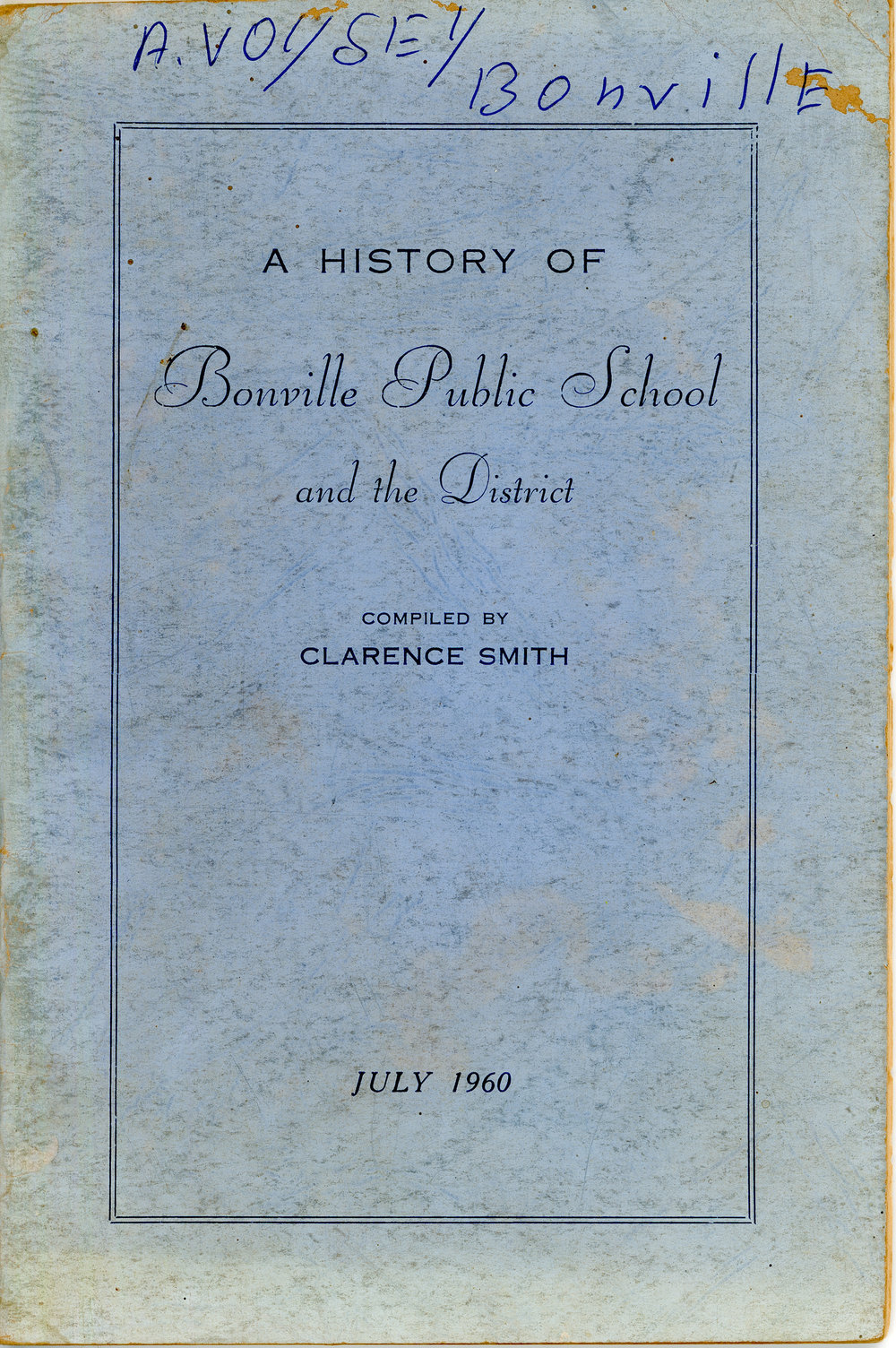 A History of Bonville Public School and the District