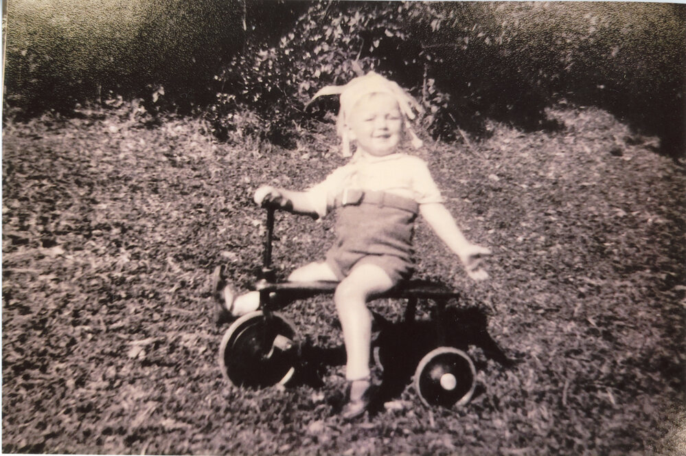 Tom Donnelly with his tricycle