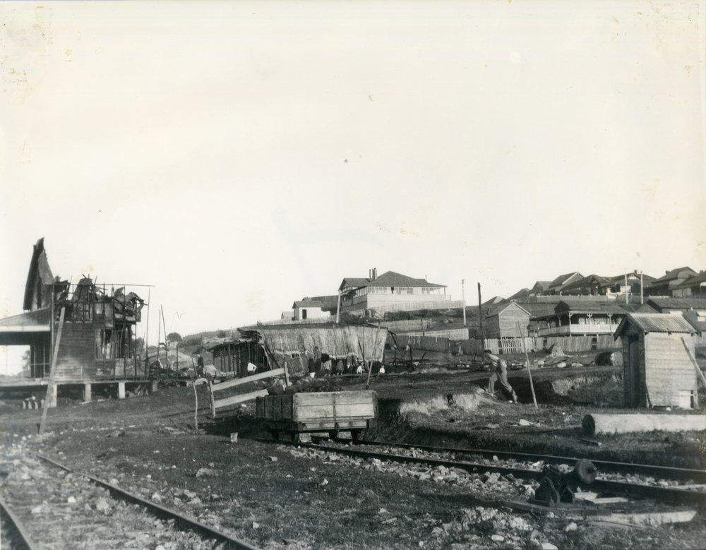 Fire at the railway station, October 1935