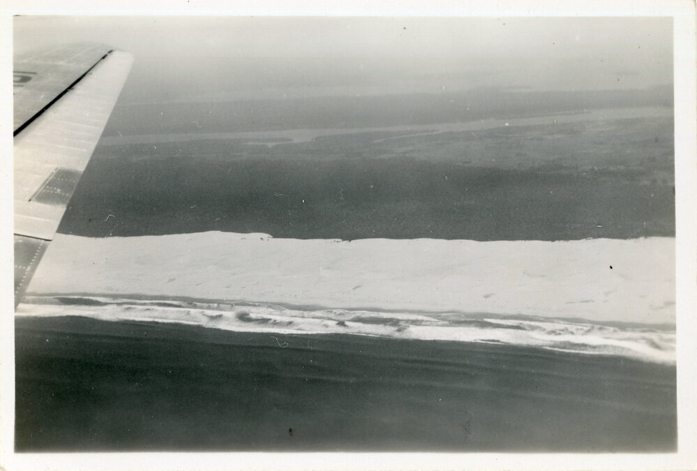Aerial view of a sandbar