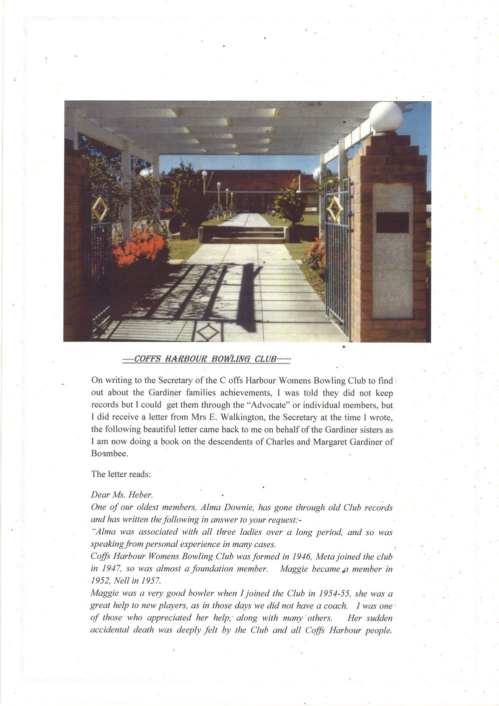 History of the Coffs Harbour Bowling Club