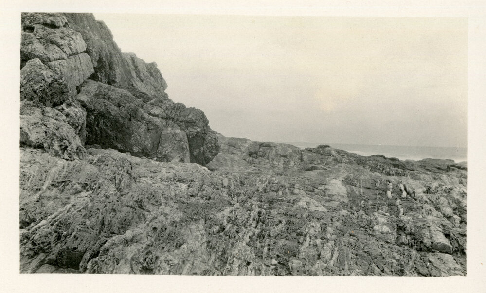 Rocky outcrop on the Coffs coastline, 1930