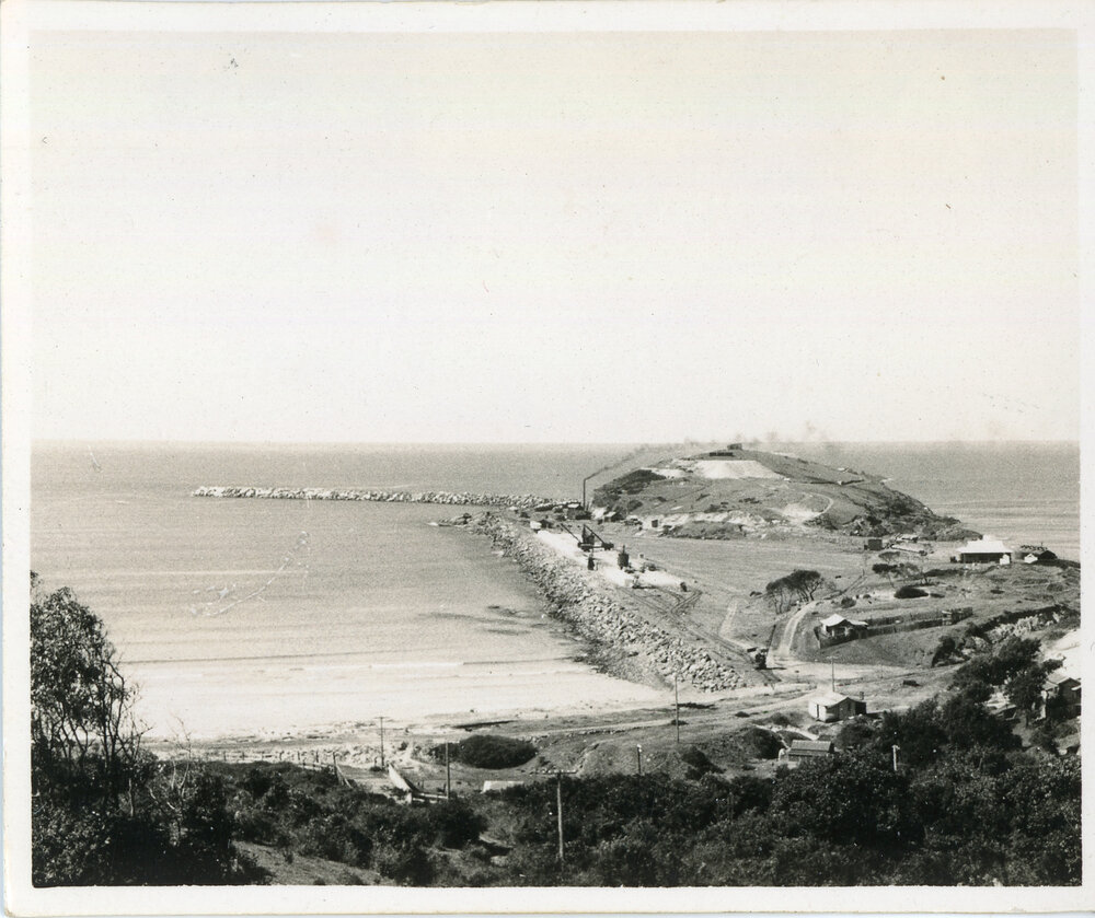 Eastern breakwall construction, 1936