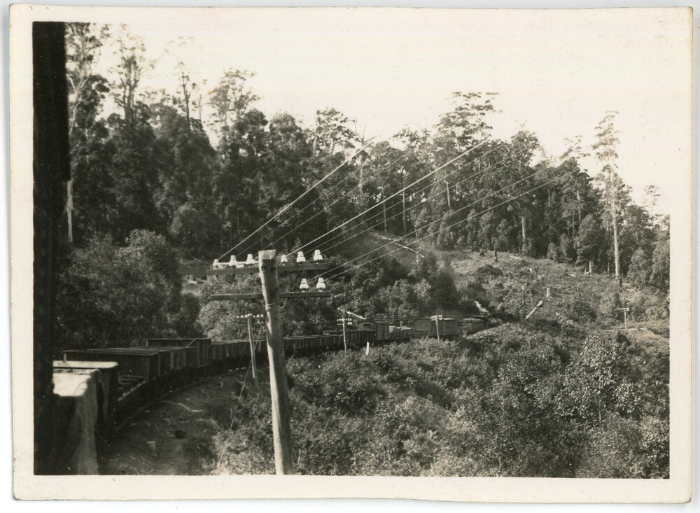 A train follows the contours of Red Hill, 4 August 1936