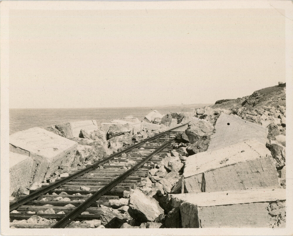 At the end of the eastern breakwall, 1936