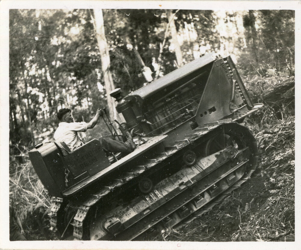 A Caterpillar diesel fifty logging tractor, 1936