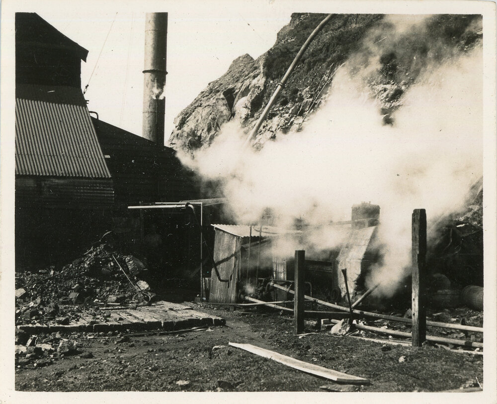 Breakwater works at the quarry, 1936