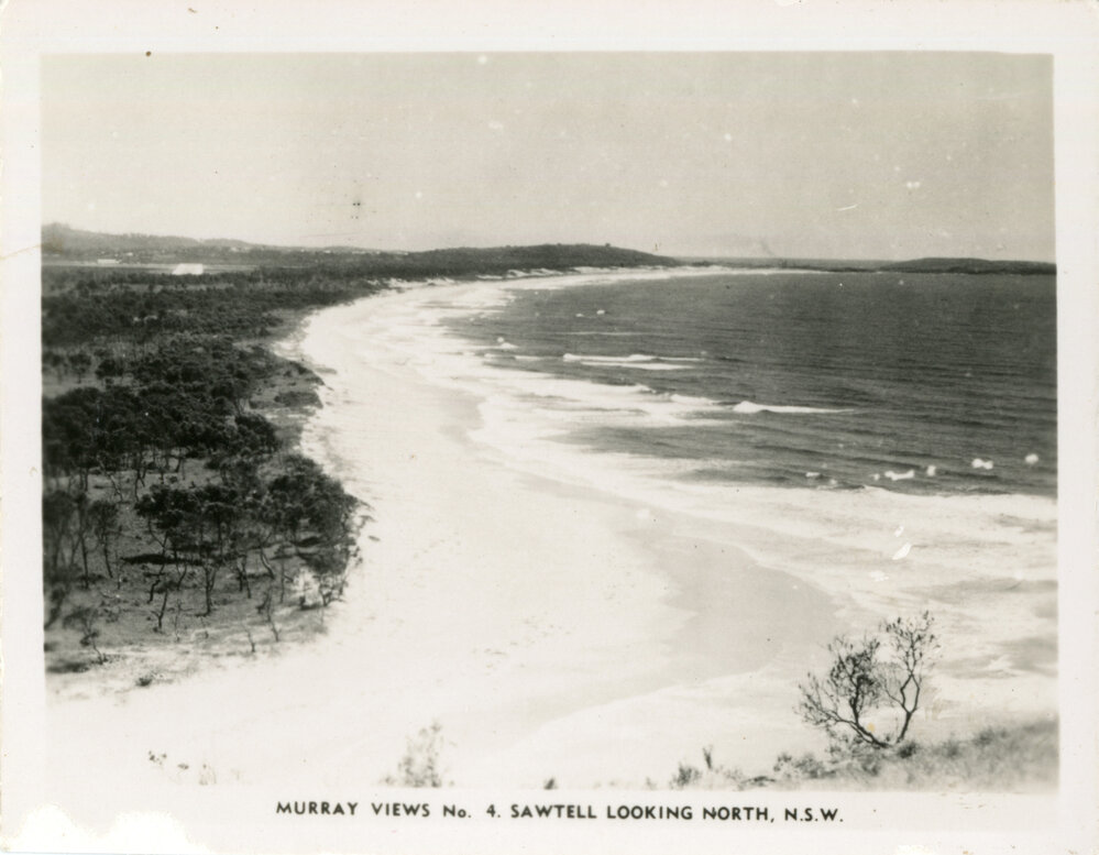 View north over Sawtell Beach, 1930s
