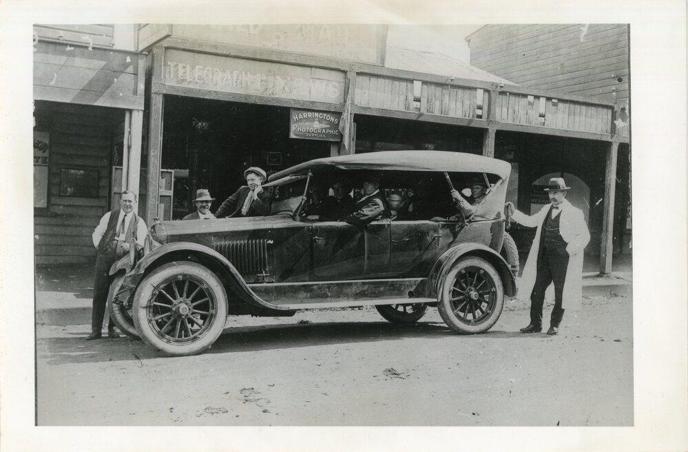 Coffs Harbour to Grafton Passenger Car at Hardy's Newsagent, c. 1920