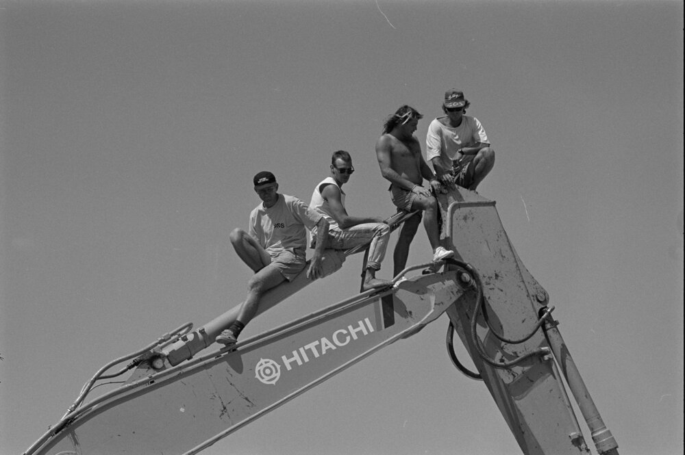 Protesters at the Look-At-Me-Now outfall protest, November 1991