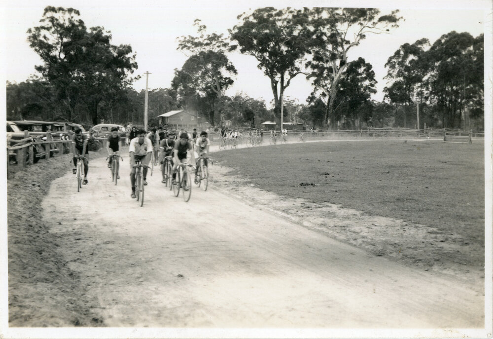 Bicycle race at the Showground, January 1947