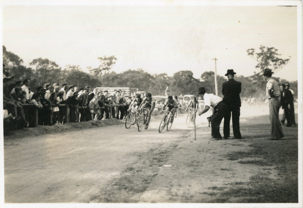 Bicycle race at the Showground, January 1947