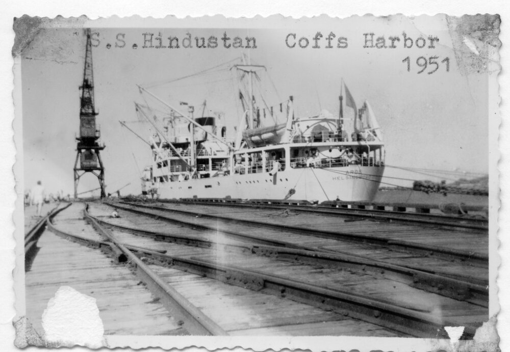 Swedish timber transport ship Aros Helsingborg, 4 August 1952 