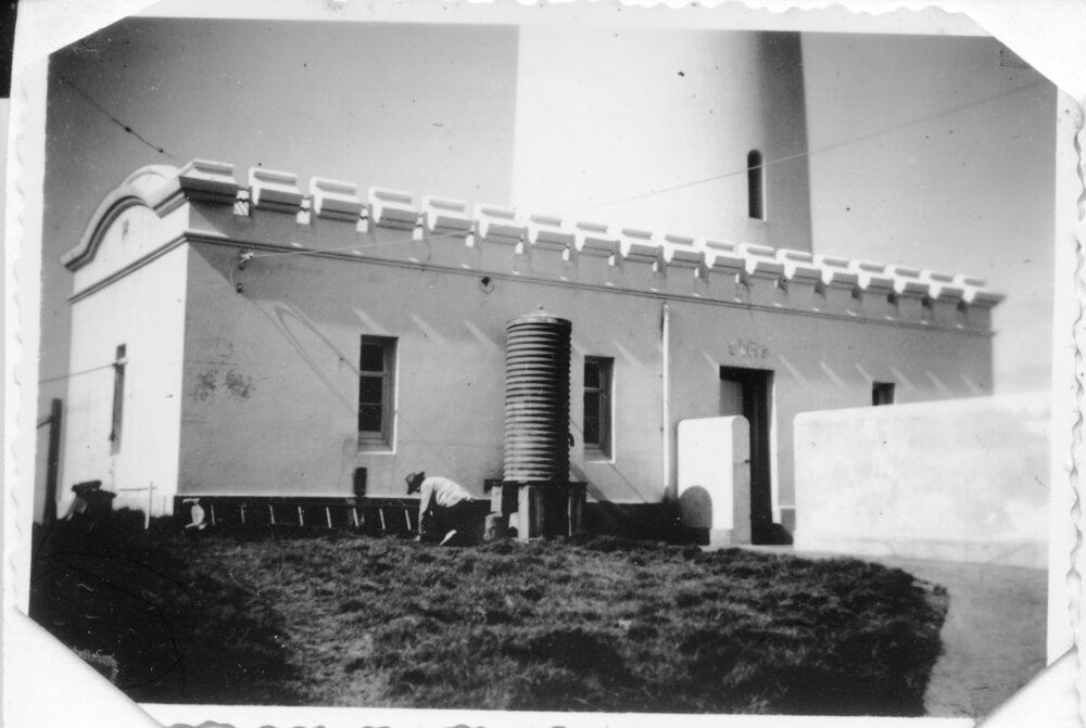 An annexe at the base of the South Solitary Island lighthouse, 1951