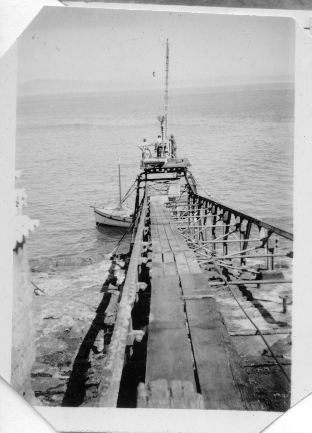 South Solitary Island jetty and boat, 1951