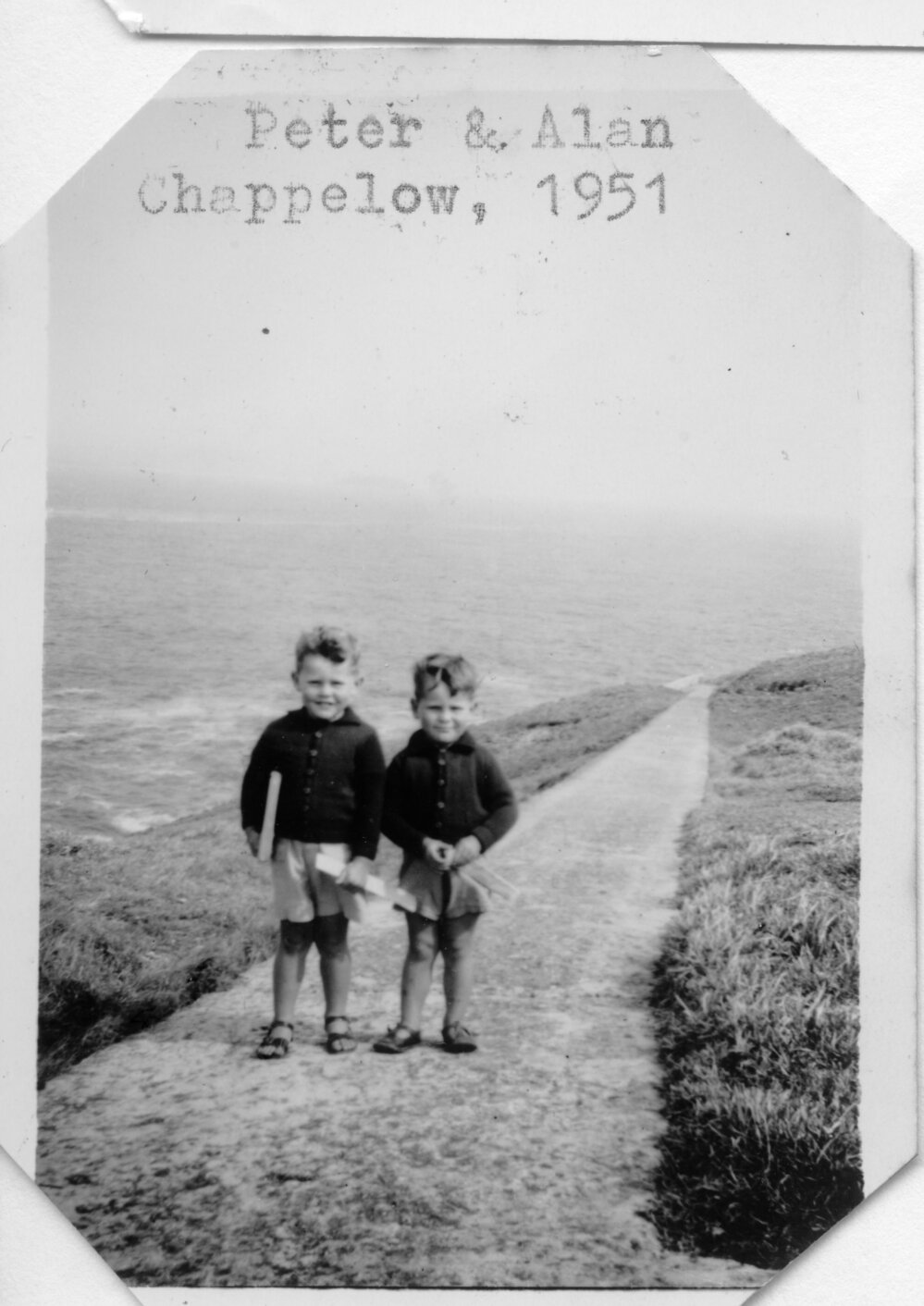 Peter and Alan Chappelow on South Solitary Island, 1951
