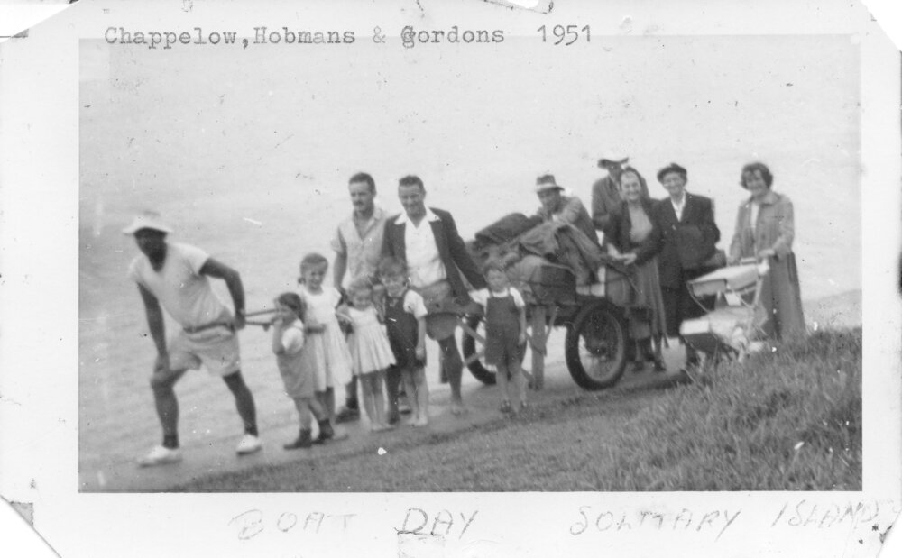 Boat day on South Solitary Island, 1951