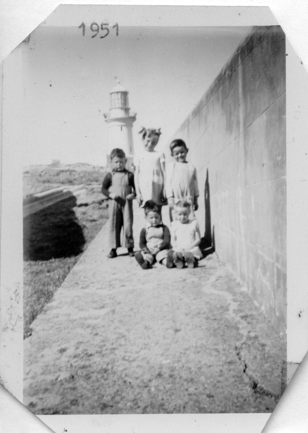 Lightkeeper families on South Solitary Island, 1951