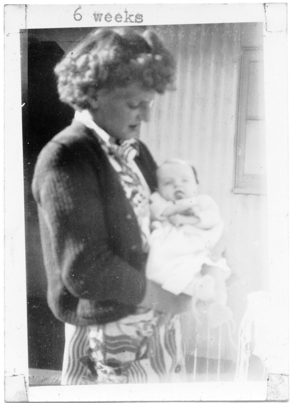 Baby Linda Hobman with her mother Ella on South Solitary Island, 1952