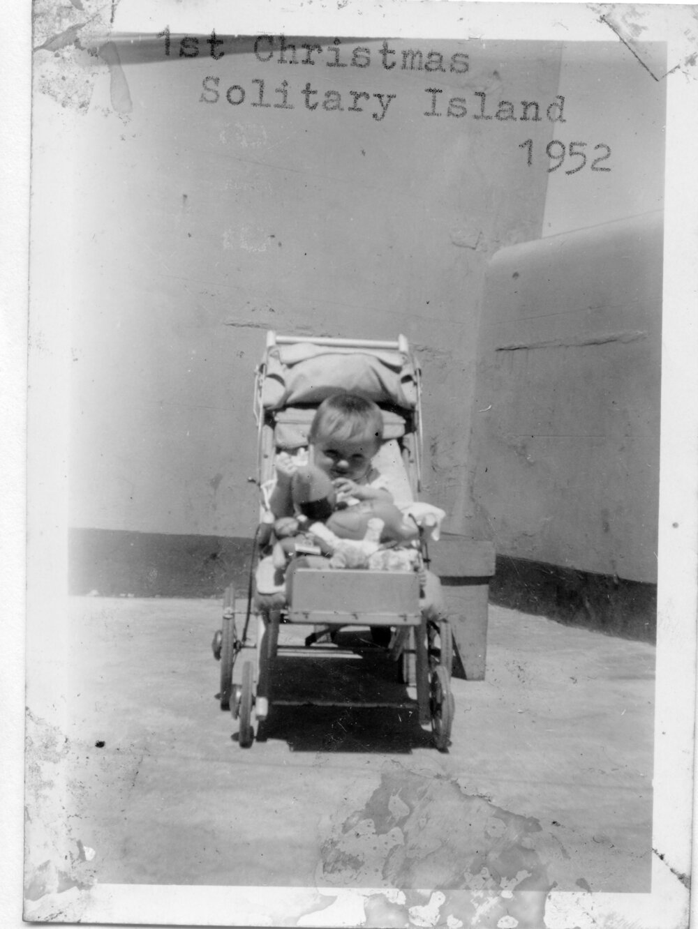 Linda Hobman on South Solitary Island, Christmas 1952