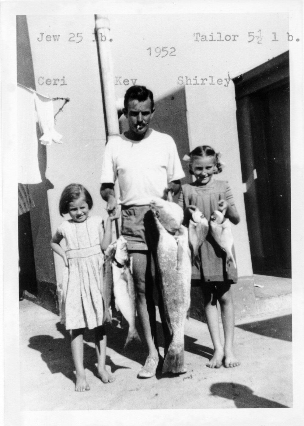 Lightkeeper Kevern Hobman with his daughters Ceri and Shirley, 1952 - 1953