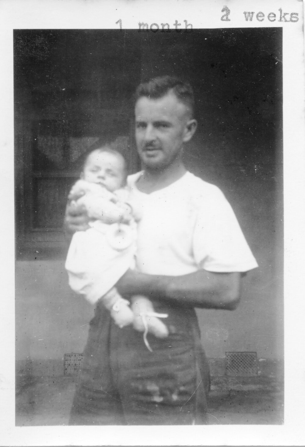 Kevern Hobman with son Steven, May 1954