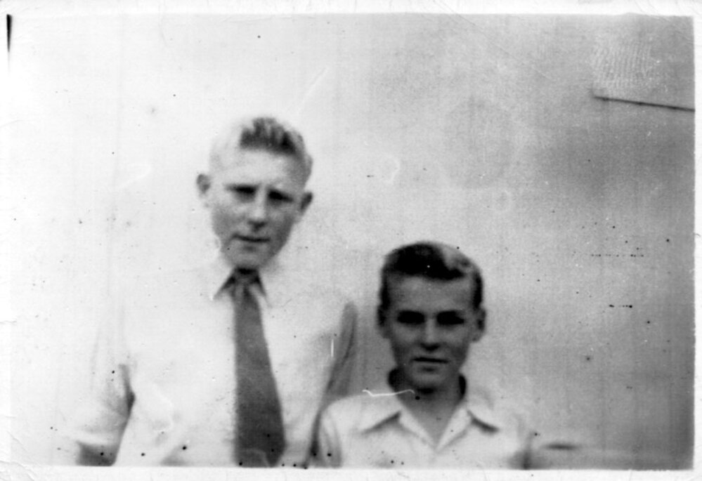 Hugh and Robert Nicol at Solitary Street, 1950s