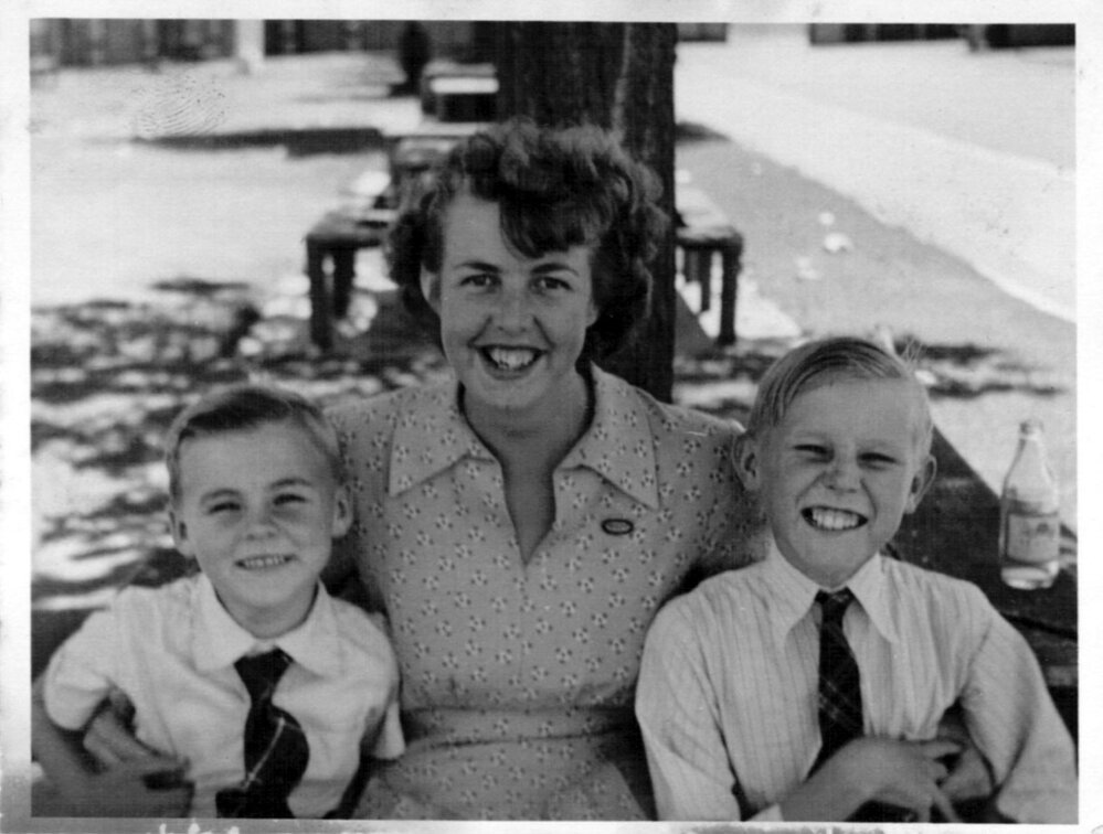 Hugh Nicol with Shirley and Robert Nicol, late 1940s 